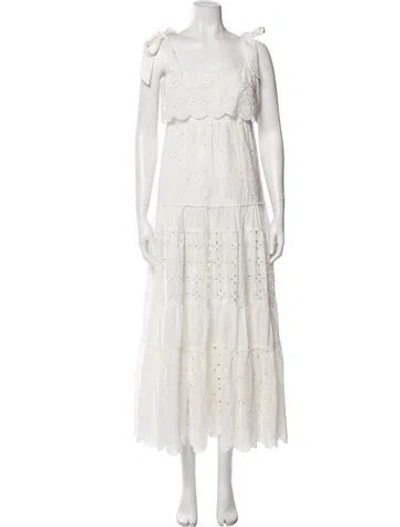 Pre-owned Alemais Patterned Long Dress W/ Tags In Neutrals