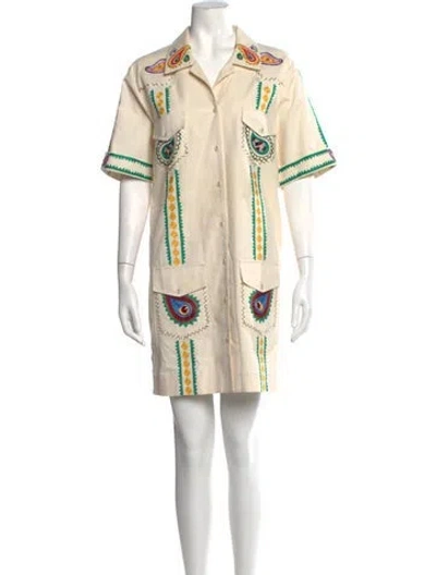 Pre-owned Alemais Patterned Mini Dress In Neutrals