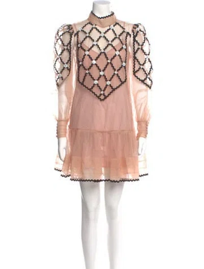 Pre-owned Alemais Patterned Mini Dress In Pink