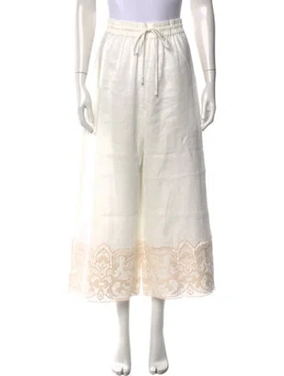 Pre-owned Alemais Pegasus Wide Leg Pants In White