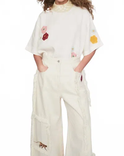 Alemais Penelope Embroidered Top In Cream In White