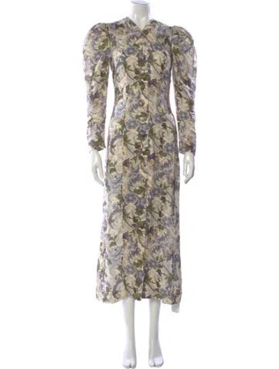 Pre-owned Alemais Phillipa Long Dress In Neutral