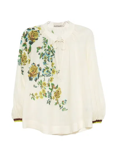 Alemais Phyllis Floral-print Blouse In White