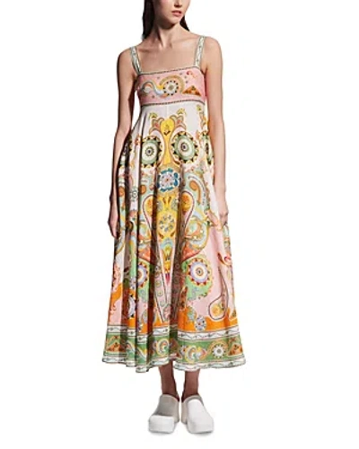 Alemais Pinball Printed Linen Midi Dress In Multi