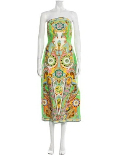 Pre-owned Alemais Pinball Midi Length Dress W/ Tags In Green