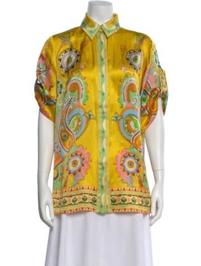 Pre-owned Alemais Pinball Silk Blouse In Multi