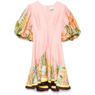 Alemais Pink Green Dress In Pink/green