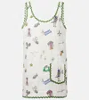 Alemais Play Linen Embroidered Sleeveless Scoop-neck Mini Dress