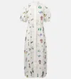 Alemais Womens Play Graphic-embroidered Linen Midi Dress Cream
