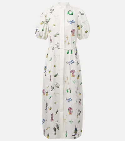 ALEMAIS ALÉMAIS PLAY EMBROIDERED LINEN SHIRT DRESS