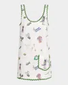 Alemais Play Linen Embroidered Sleeveless Scoop-neck Mini Dress In Multi