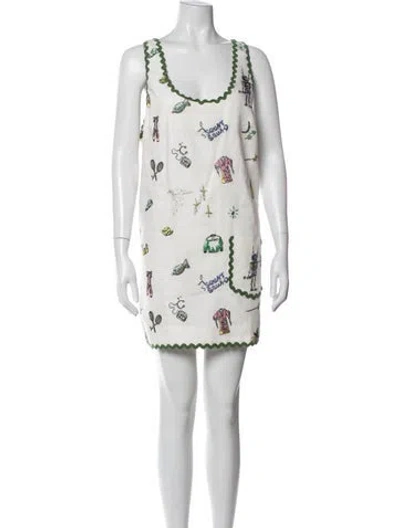 Pre-owned Alemais Play Embroidered Mini Dress Mini Dress In White