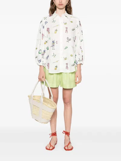 Alemais Play Embroidered Shirt In Green