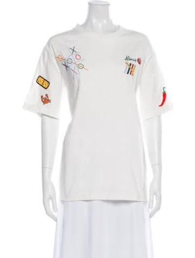Pre-owned Alemais Players Embroidered Tee Graphic Print T-shirt In White