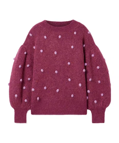 Alemais Pompomembellished Knitted Sweater In Multi