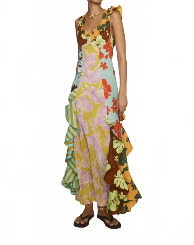 Alemais Poppy Sliped Midi Dress In Multi