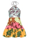 Alemais Poppy Printed Halterneck Minidress In Multi