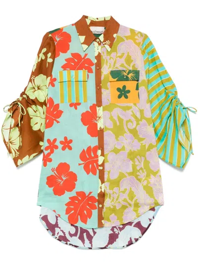 Alemais Poppy Spliced Shirt In Multicolor