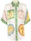 ALEMAIS PORCELAIN SILK SHIRT