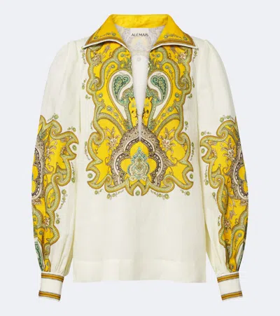 Alemais Porter Printed Linen Shirt In Multi