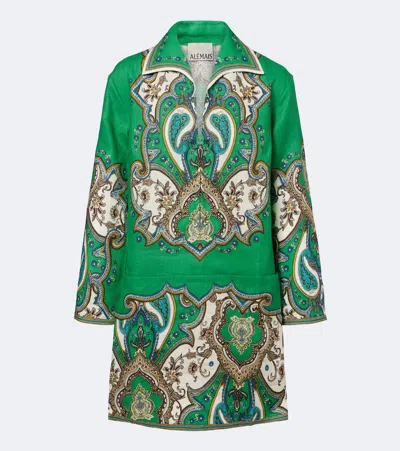 Alemais Porter Paisley-print Mini Dress In Green