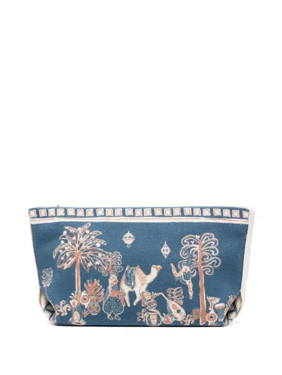 Alemais Printed Clutch Bag In Blue