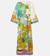 Alemais Printed Hemp And Silk Maxi Dress In Hazel
