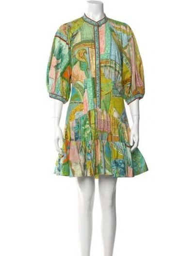 Pre-owned Alemais Printed Knee-length Dress In Green