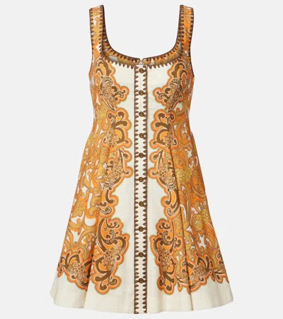 Alemais Printed Linen And Cotton Minidress In Multi