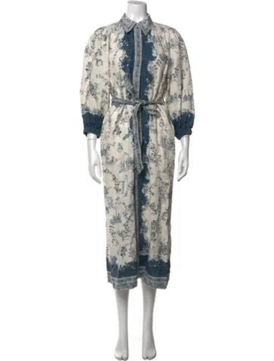 Pre-owned Alemais Printed Long Dress In Blue
