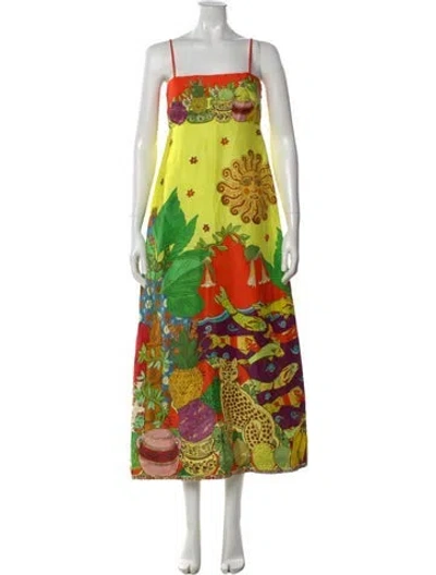 Pre-owned Alemais Printed Long Dress In Multi