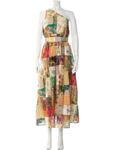 Pre-owned Alemais Printed Long Dress In Neutral