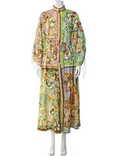Pre-owned Alemais Printed Long Dress W/ Tags In Neutrals