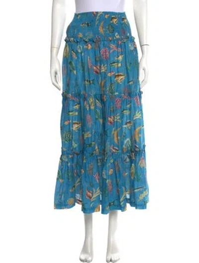 Pre-owned Alemais Printed Long Skirt In Blue