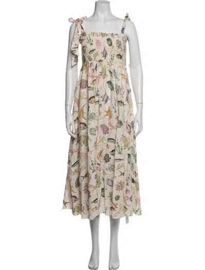 Pre-owned Alemais Printed Midi Length Dress In Neutrals