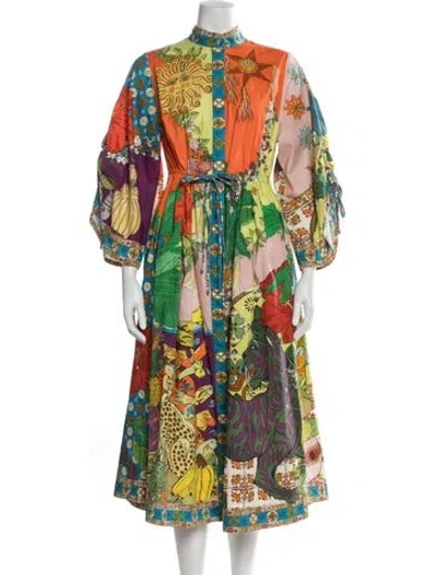 Pre-owned Alemais Printed Midi Length Dress In Orange