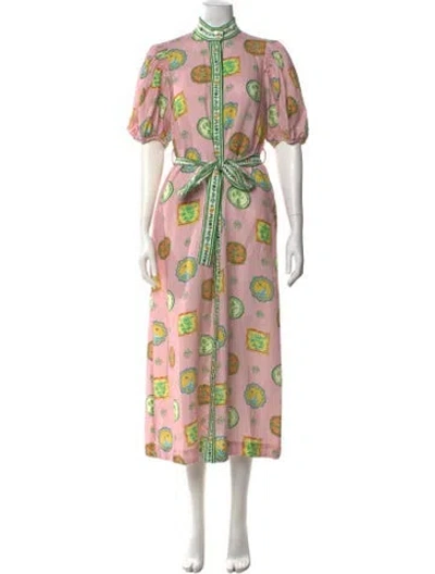 Pre-owned Alemais Printed Midi Length Dress In Pink