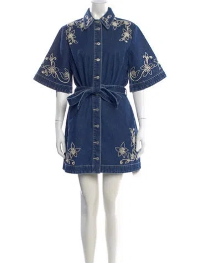 Pre-owned Alemais Printed Mini Dress In Blue
