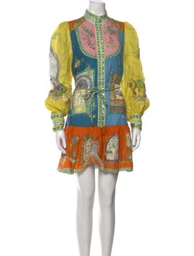 Pre-owned Alemais Printed Mini Dress In Multi