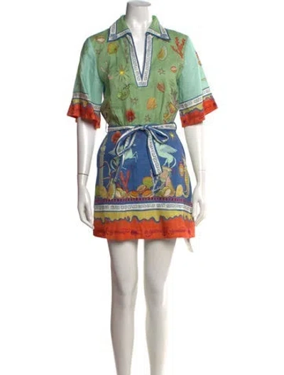 Pre-owned Alemais Printed Mini Dress In Multicolor