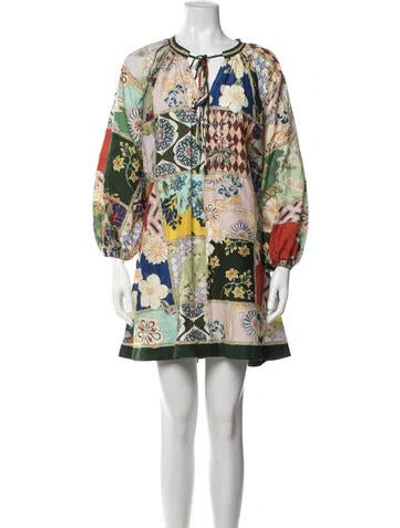 Pre-owned Alemais Printed Mini Dress In Multicolor