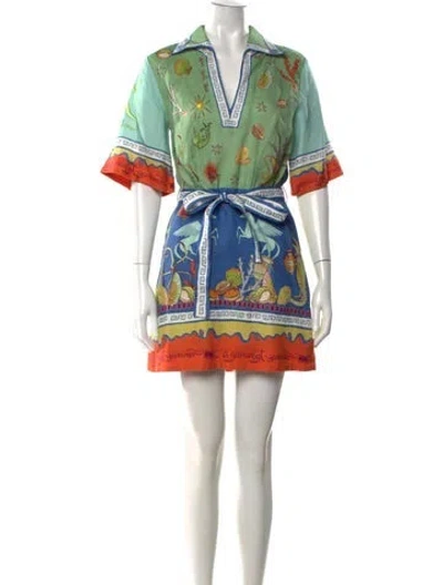 Pre-owned Alemais Printed Mini Dress In Multicolor