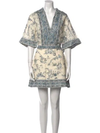 Pre-owned Alemais Printed Mini Dress In Neutral