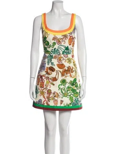 Pre-owned Alemais Printed Mini Dress In Neutral