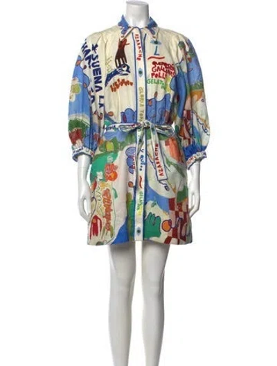 Pre-owned Alemais Printed Mini Dress In Neutral