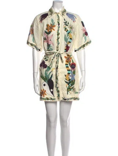 Pre-owned Alemais Printed Mini Dress In Neutrals