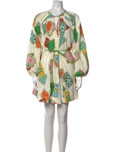 Pre-owned Alemais Printed Mini Dress In Neutrals