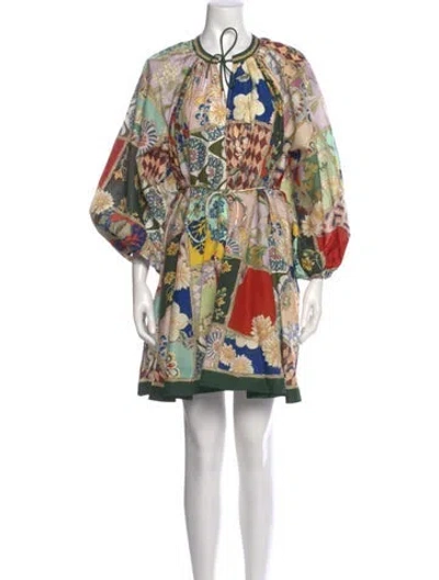 Pre-owned Alemais Printed Mini Dress W/ Tags In Green