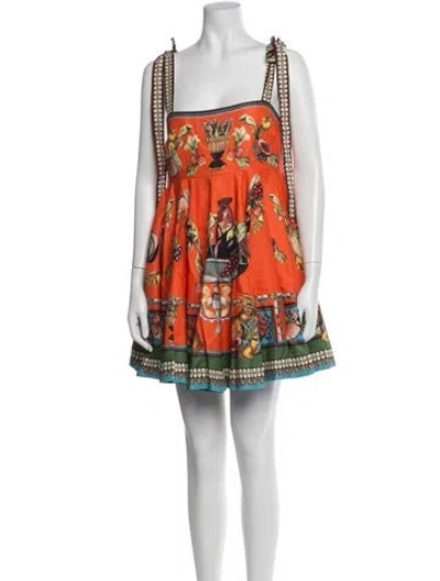 Pre-owned Alemais Printed Mini Dress W/ Tags In Orange