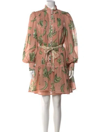 Pre-owned Alemais Printed Mini Dress W/ Tags In Pink